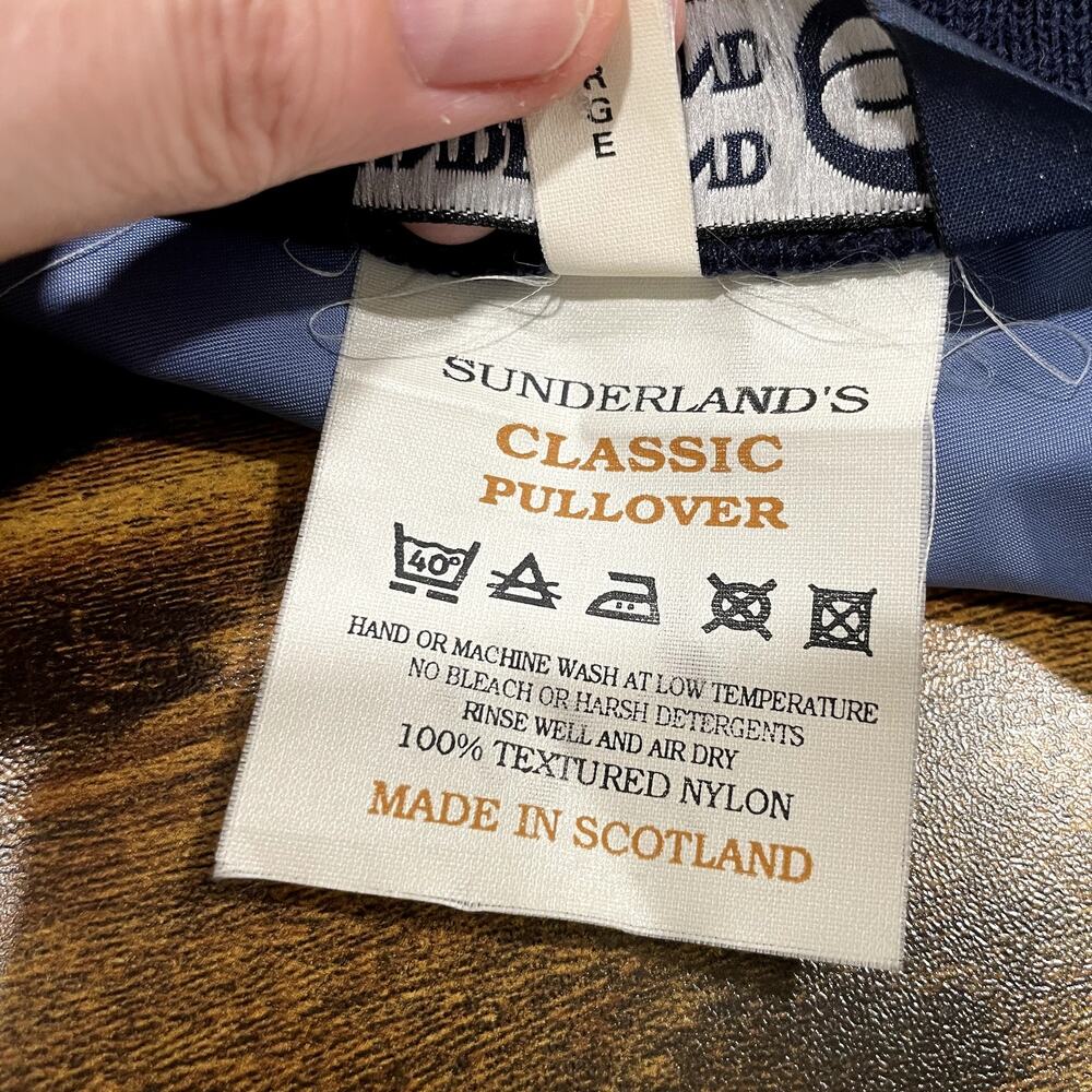 Sunderland of Scotland Size L Classic Pullover Vintage Tartan Plaid blue Nylon - Picture 10 of 10